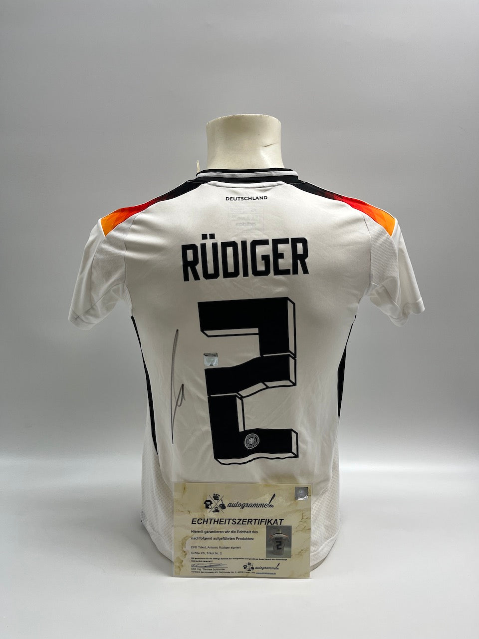 DFB Trikot Antonio Rüdiger signiert Autogramme Adidas COA XS