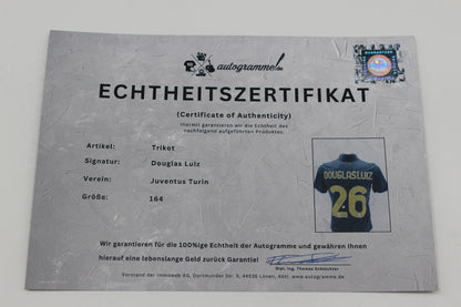 Juventus Turin Trikot 24/25 Douglas Luiz signiert Autogramm Adidas neu 164