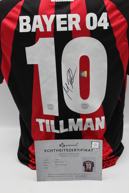 Bayer Leverkusen 26/27 Trikot Malik Tillman signiert New Balance COA Autogramm L
