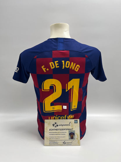 FC Barcelona jersey frenkie de jong signed autograph laliga nike coa 158-170
