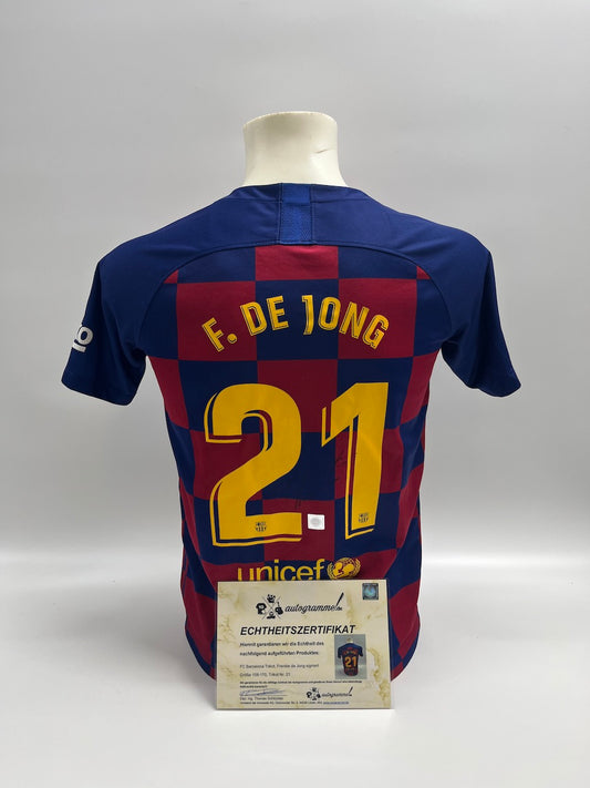 FC Barcelona Trikot Frenkie de Jong signiert Autogramm LaLiga Nike COA 158-170