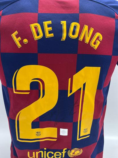 FC Barcelona jersey frenkie de jong signed autograph laliga nike coa 158-170