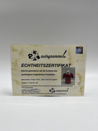 Manchester United Trikot Jadon Sancho signed autograph adidas coa s