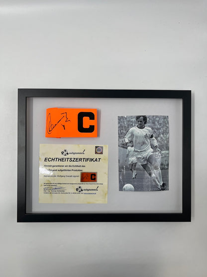 Captain bandage Wolfgang Overath signed as part of football autograph COA