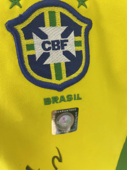 Brazil jersey World Cup 2002 team signed Coa Football Nike World Champion autograph XXL