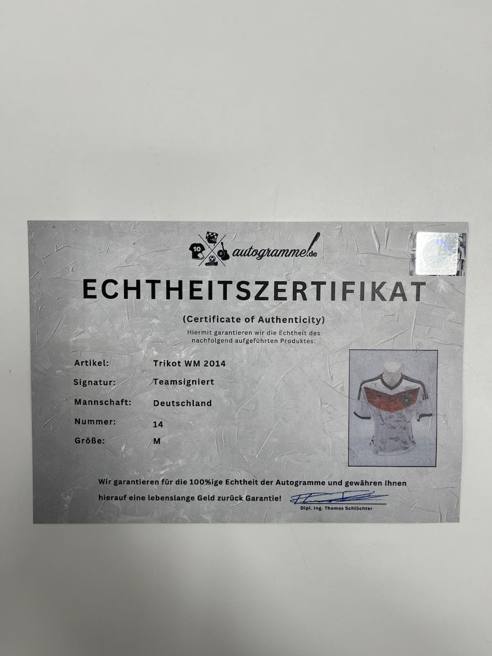 Deutschland Trikot WM 2014 Teamsigniert Autogramm DFB Weltmeister Adidas M