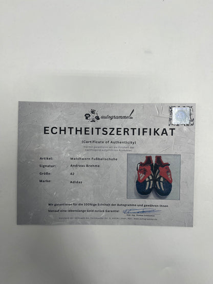 Matchworn Fußballschuhe Andreas Brehme signiert Adidas FCB COA