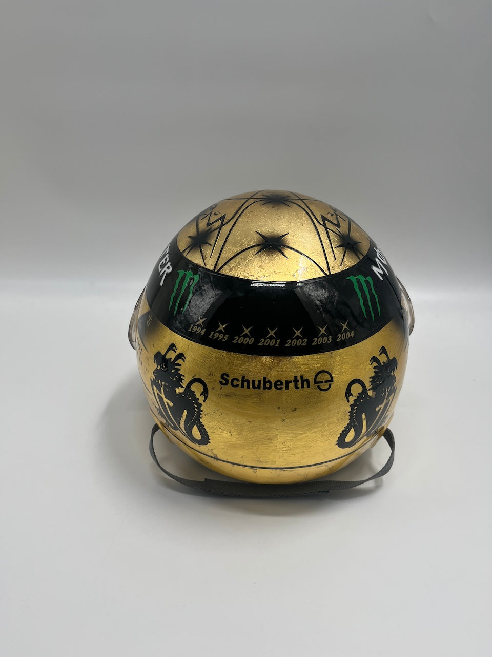 Michael Schumacher Formel 1 Helm Gold Unterschrift und Echtheitszertifikat 1:1