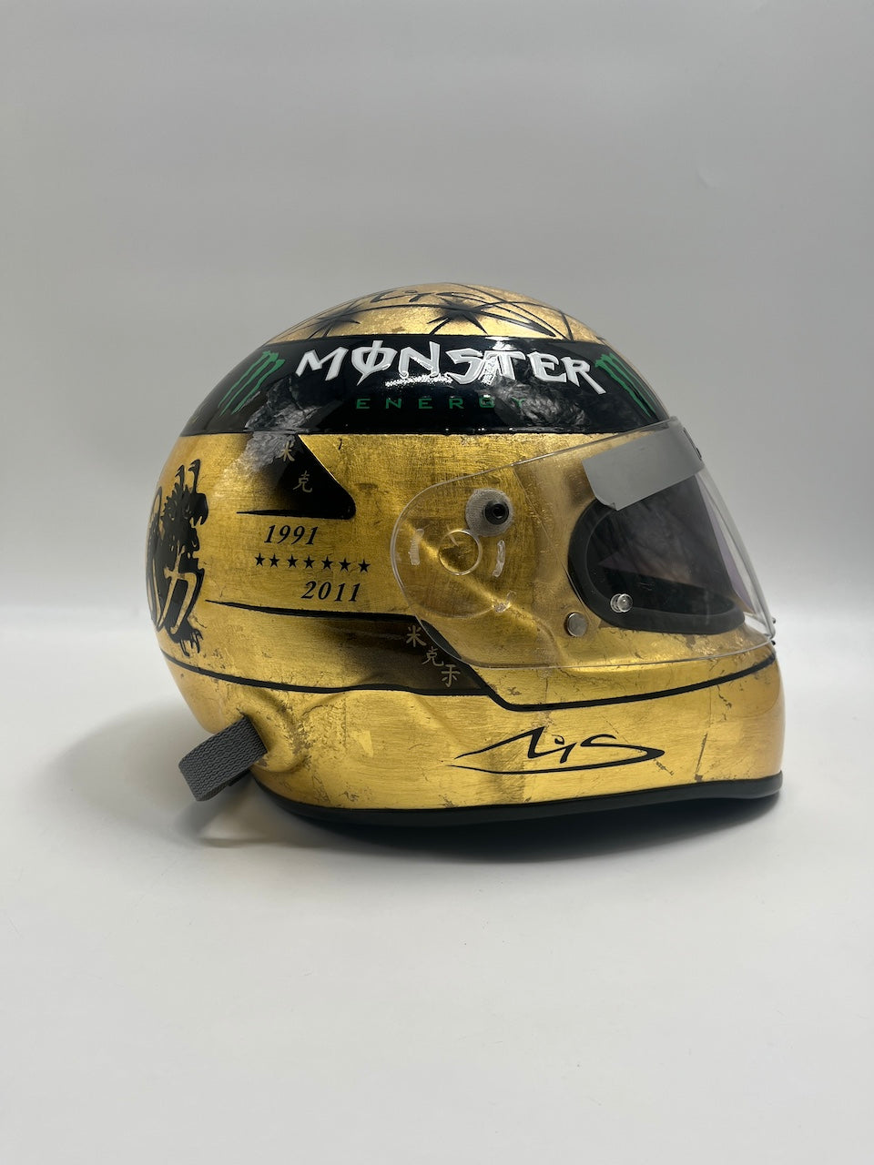 Michael Schumacher Formel 1 Helm Gold Unterschrift und Echtheitszertifikat 1:1