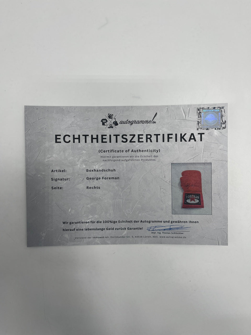 Boxhandschuh George Foreman signiert Autogramm Boxen limitiert 335/500