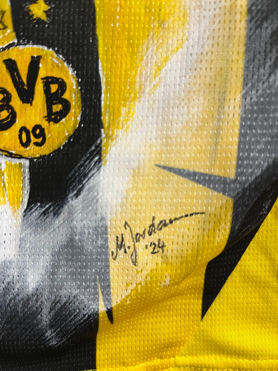 Borussia Dortmund Trikot Portrait Julian Brandt handgemalt und signiert im Rahmen Puma BVB