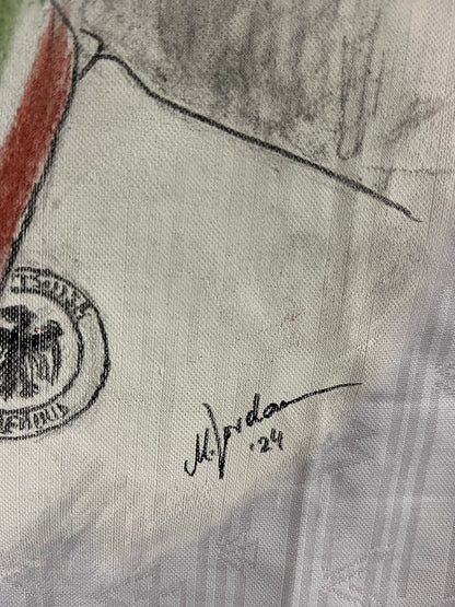 DFB jersey portrait Paul Steiner world champion in 1990 and signed in the context of Adidas M