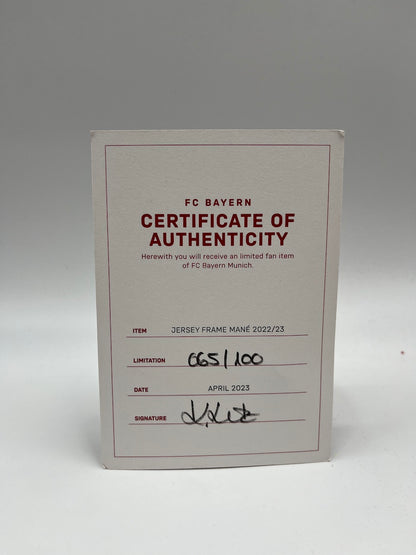 Bayern Munich Trikot Sadio Mane signed in CoA Adidas