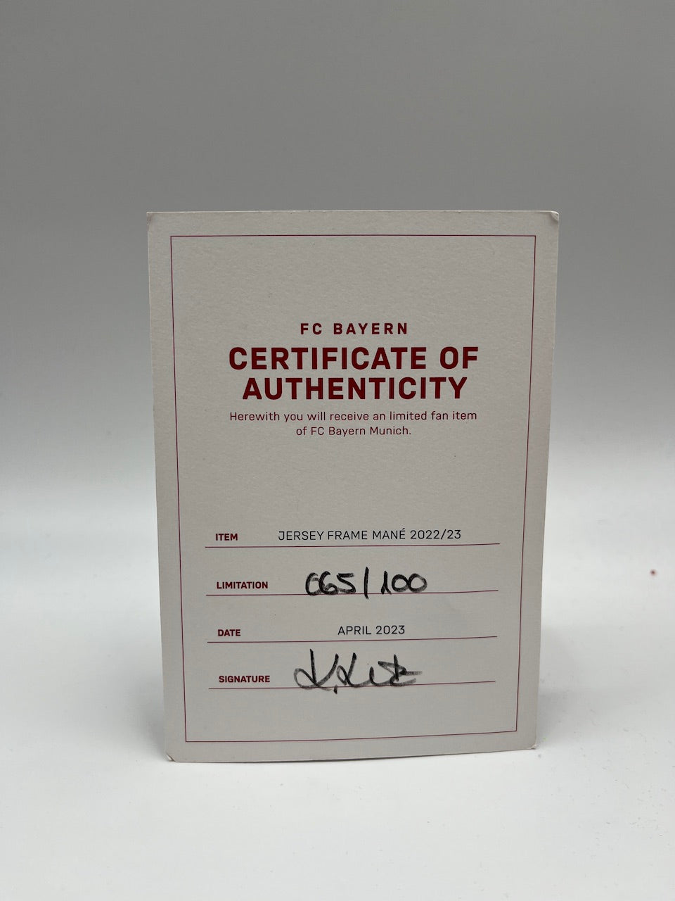 Bayern Munich Trikot Sadio Mane signed in CoA Adidas