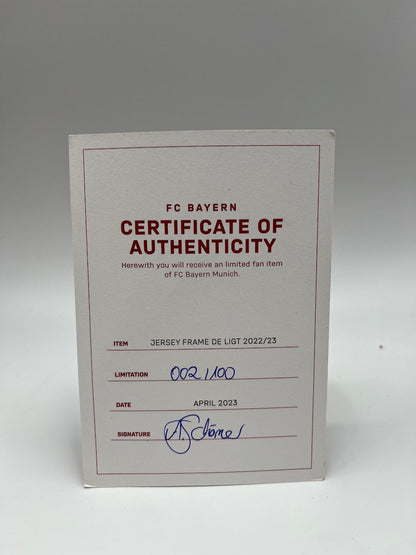 Bayern Munich jersey Matthijs de Ligt signed in the framework of COA new adidas