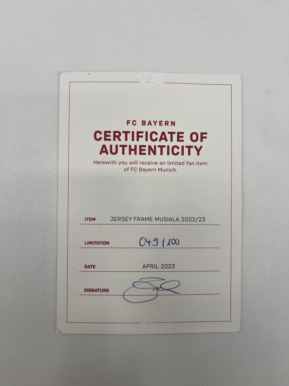 Bayern München Trikot Jamal Musiala signiert im Rahmen COA Adidas 49/100