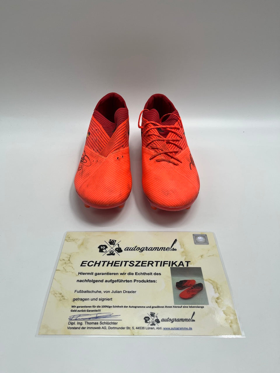 Matchworn Fußballschuhe Julian Draxler signiert Adidas COA