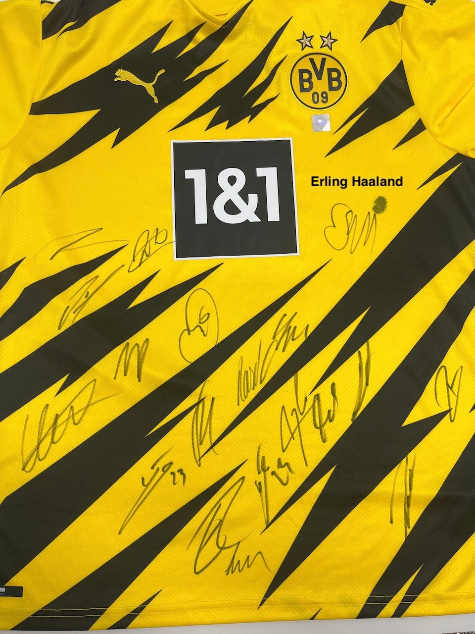 BVB Trikot 2020/2021 Teamsigniert Borussia Dortmund COA Puma Haaland XL