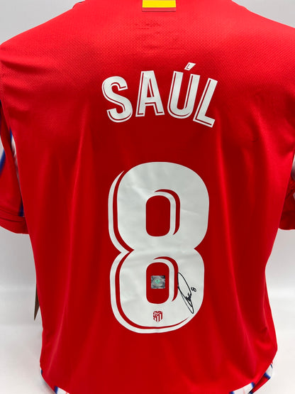 Atletico Madrid Trikot Saul Niguez signiert Autogramm Nike COA L
