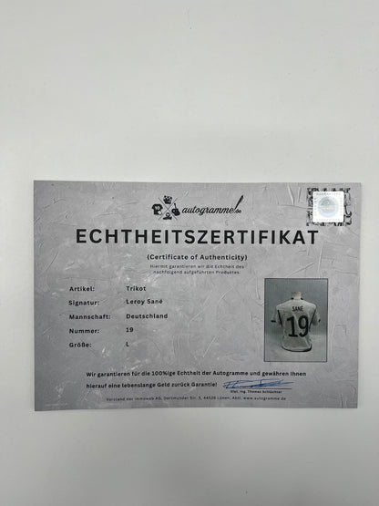 DFB Trikot Leroy Sane signiert Autogramm Adidas COA L