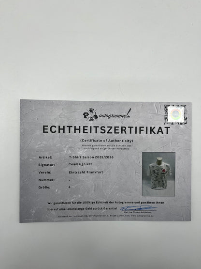 Eintracht Frankfurt T-Shirt 2025/2026 Teamsigniert COA Bundesliga L
