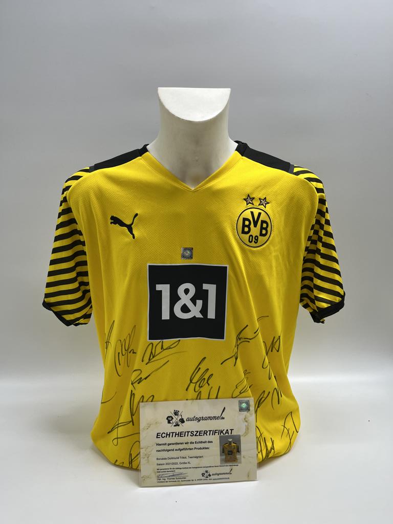 BVB Trikot 2021/2022 Teamsigniert Borussia Dortmund Haaland Bellingham Puma XL