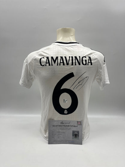 Real Madrid Trikot Eduardo Camavinga signiert Adidas COA LaLiga Autogramm 164