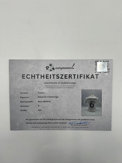 Real Madrid Trikot Eduardo Camavinga signiert Adidas COA LaLiga Autogramm 164