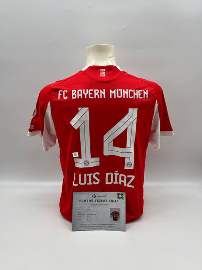 Bayern München Authentic-Trikot Luis Diaz signiert Autogramm Adidas COA M