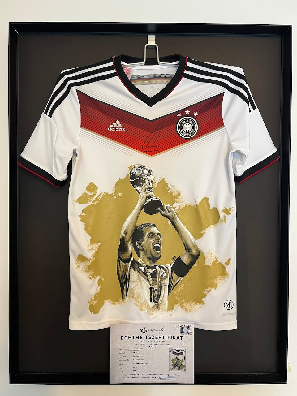 Deutschland Trikot Portrait Philipp Lahm handgemalt und signiert FCB 176