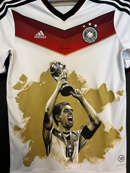 Deutschland Trikot Portrait Philipp Lahm handgemalt und signiert FCB 176