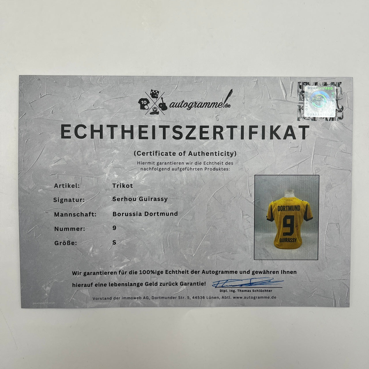 Borussia Dortmund Trikot Serhou Guirassy signiert BVB Puma S