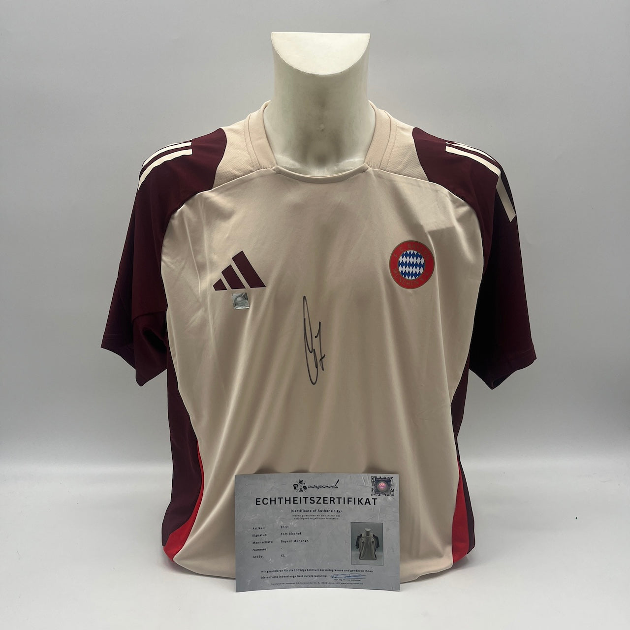 Bayern München Shirt Tom Bischof signiert FCB Adidas Neu XL