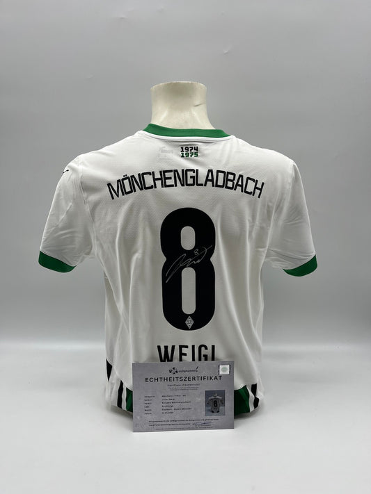 Matchworn Gladbach Trikot getragen & signiert von Julian Weigl 11.01.2025