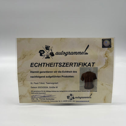 St. Pauli Trikot 2023/2024 Teamsigniert COA Bundesliga M