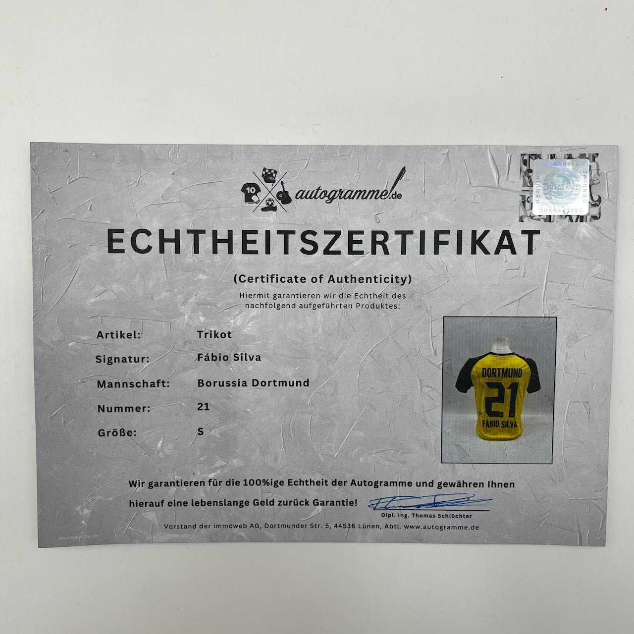 Borussia Dortmund Trikot Fabio Silva signiert BVB Puma S