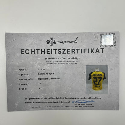 Borussia Dortmund Trikot Karim Adeyemi signiert BVB Puma COA S
