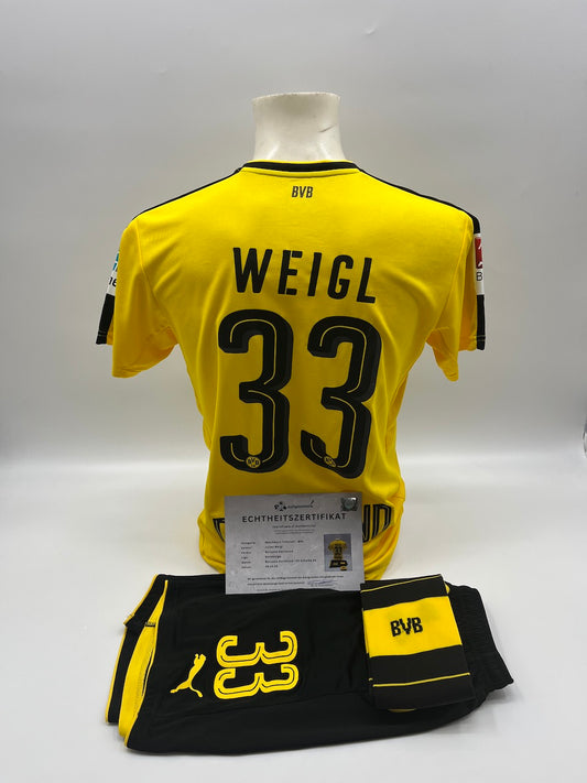 Matchworn Dortmund Trikotset getragen von Julian Weigl 29.10.2016 BVB-Schalke