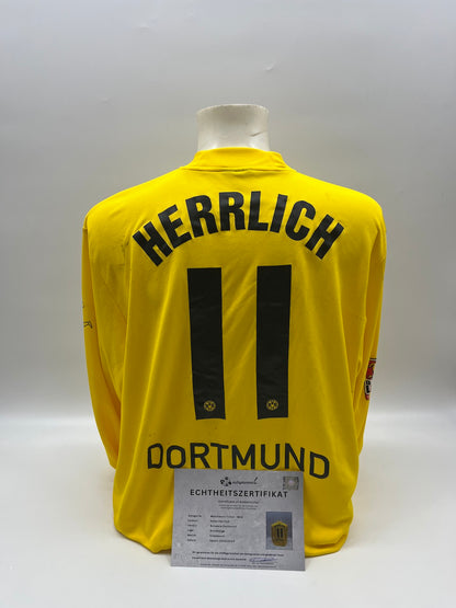 Matchworn Dortmund jersey worn by Heiko Herrlich 2002/2003 Bundesliga