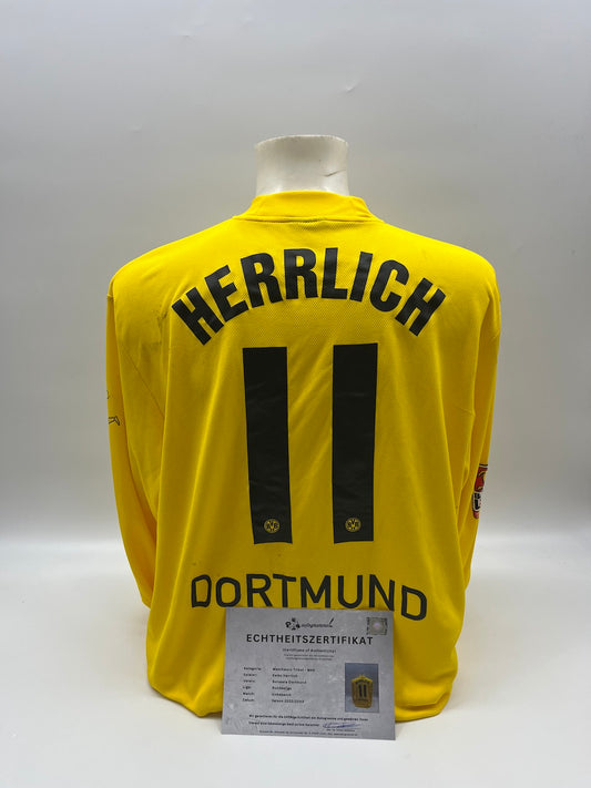 Matchworn Dortmund Trikot getragen von Heiko Herrlich 2002/2003 Bundesliga