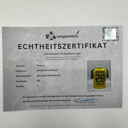 Borussia Dortmund Trikot Aaron Anselmino signiert BVB Autogramm Puma L