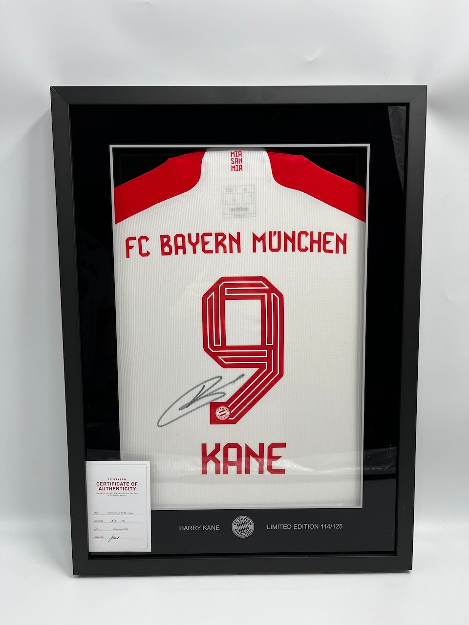 Bayern München Trikot Harry Kane signiert im Rahmen COA Neu Adidas