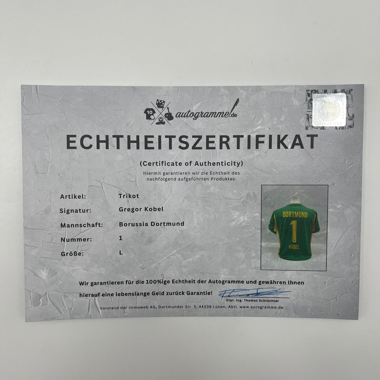 Borussia Dortmund Trikot Gregor Kobel signiert BVB Puma L