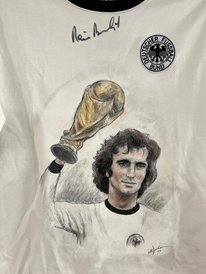 DFB jersey portrait Rainer Bonhof hand painted and signed in the context l