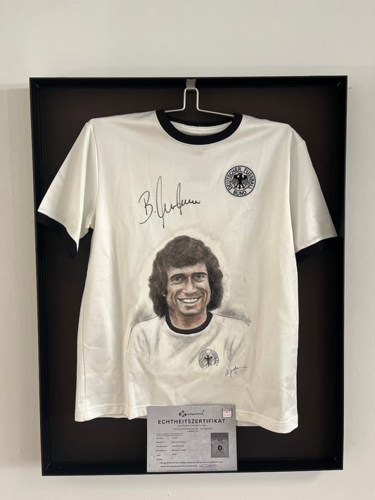 DFB Trikot Portrait Bernhard Cullmann handgemalt und signiert im Rahmen L