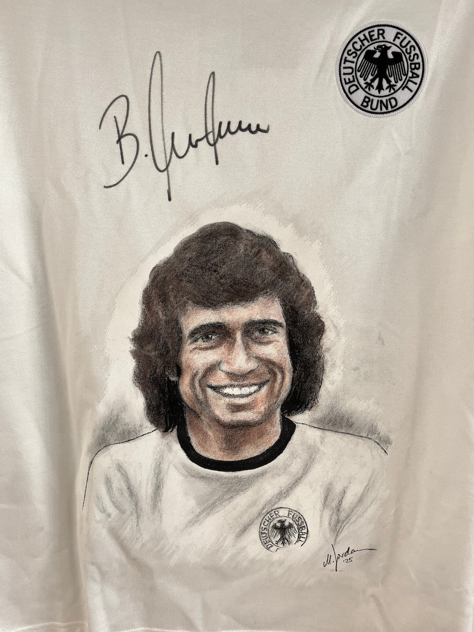 DFB Trikot Portrait Bernhard Cullmann handgemalt und signiert im Rahmen L