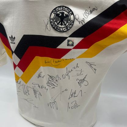Deutschland Trikot WM 1990 Teamsigniert Autogramm DFB Weltmeister Adidas L