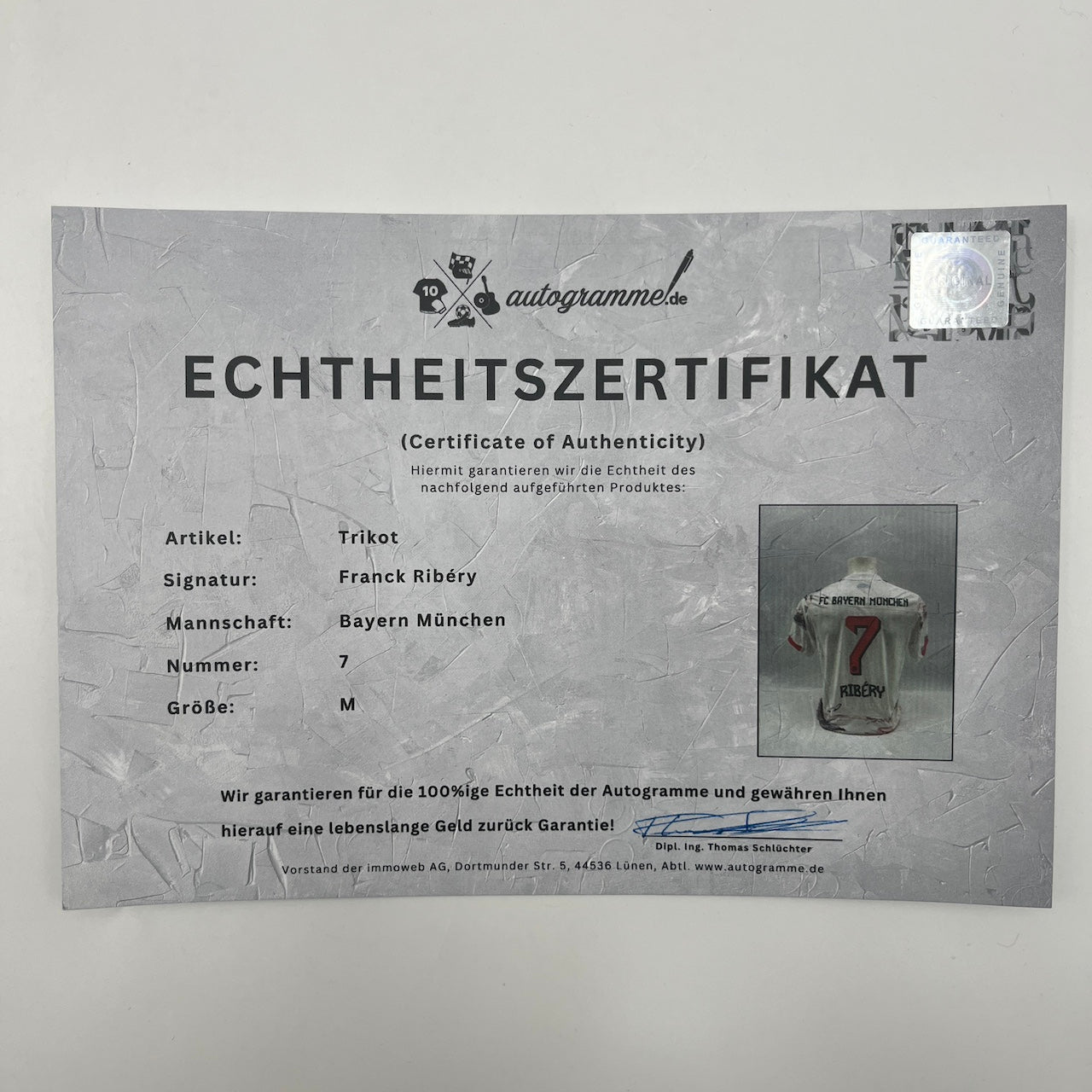 Bayern München Trikot Franck Ribery signiert Autogramm Adidas COA M