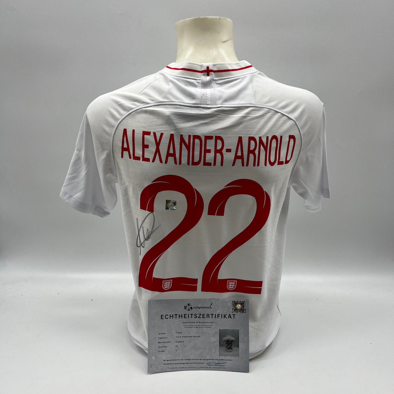 England Trikot Trent Alexander-Arnold signiert Autogramm Nike COA S