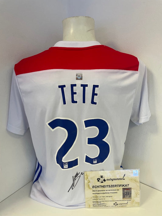 Olympique Lyon Jersey Tete signed autograph football France Adidas New M